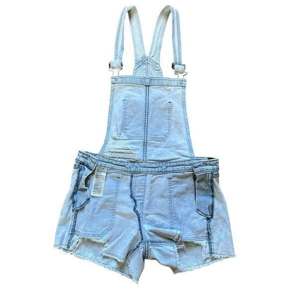 Hollister Boyfriend Whitewashed Distressed Jean Overalls - Picture 3 of 6